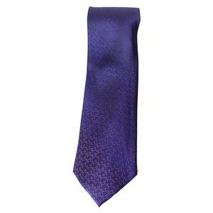 MICHAEL KORS Purple Tonal Degrade Ombre Logo Silk Classic Tie